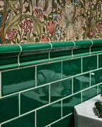 Ca’ Pietra Victorian Style™ Wall Ceramic Emerald Green Dado Crackle Glaze — official gallery image 1