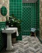Ca’ Pietra Victorian Style™ Wall Ceramic Emerald Green Square Crackle Glaze — official gallery image 1