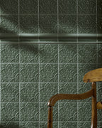 Ca’ Pietra Victorian Style™ Wall Ceramic Hampton Court Vines Cabbage Green Gloss — official gallery image 1