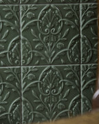 Ca’ Pietra Victorian Style™ Wall Ceramic Hampton Court Vines Cabbage Green Gloss — official gallery image 2