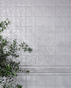 Ca’ Pietra Victorian Style™ Wall Ceramic Hampton Court Vines Cotton White Gloss — official gallery image 2
