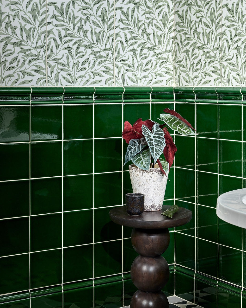 Ca’ Pietra Victorian Style™ Wall Ceramic Olive Green Skirting Crackle Glaze — official gallery image 1