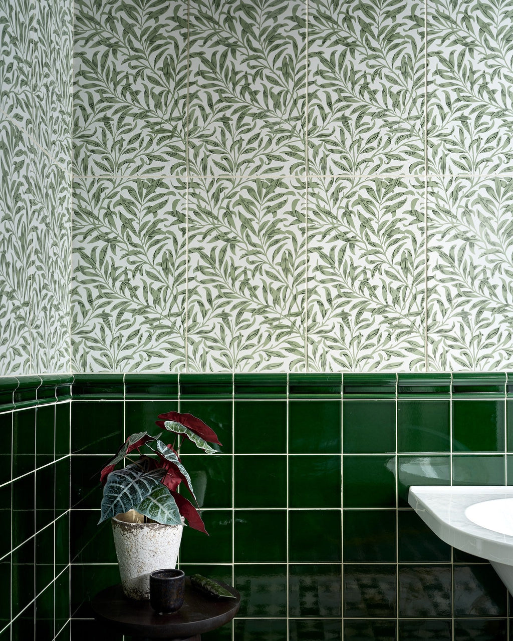 Ca’ Pietra Victorian Style™ Wall Ceramic Olive Green Square Crackle Glaze — official gallery image 3