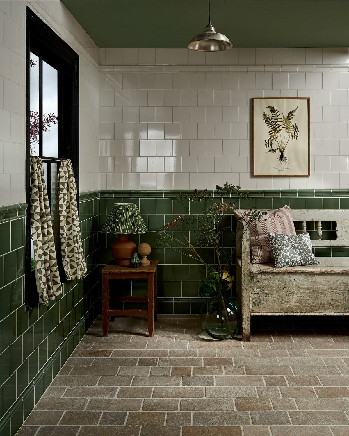 Ca’ Pietra Victorian Style™ Wall Ceramic Cabbage Green Square — official gallery image 5