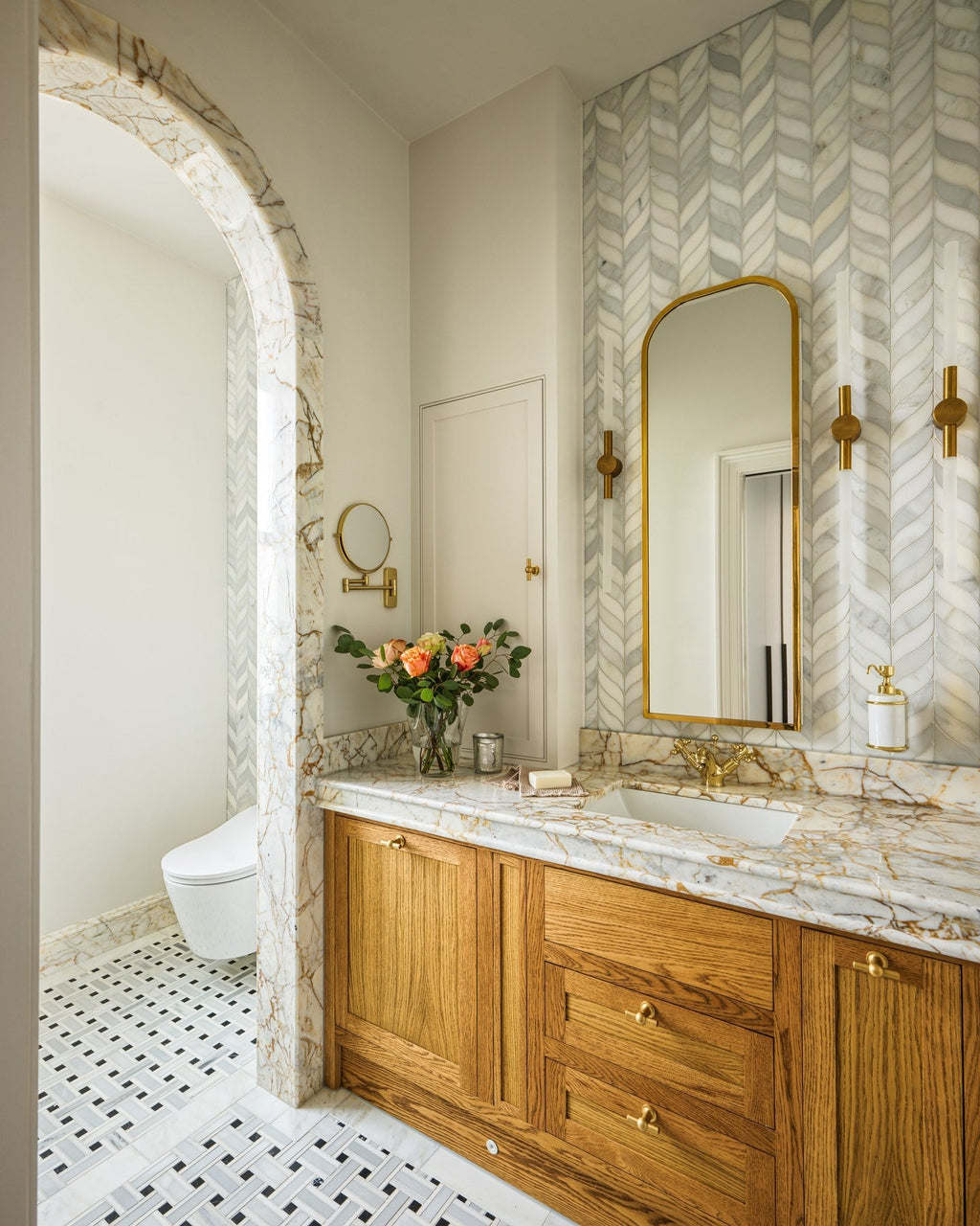 Ca’ Pietra Zen Marble Honed Finish Leaf Mosaic — official gallery image 6