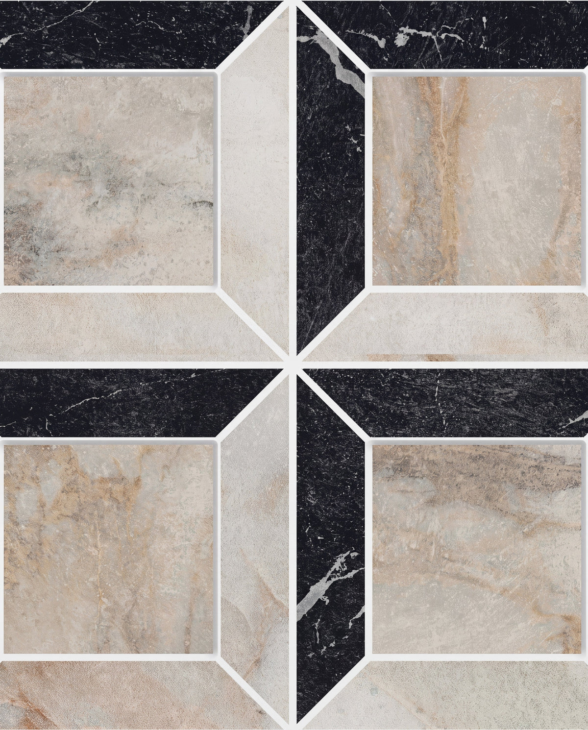 Ca’ Pietra East Village Porcelain Quadrant Mosaic Oro — official gallery image 4