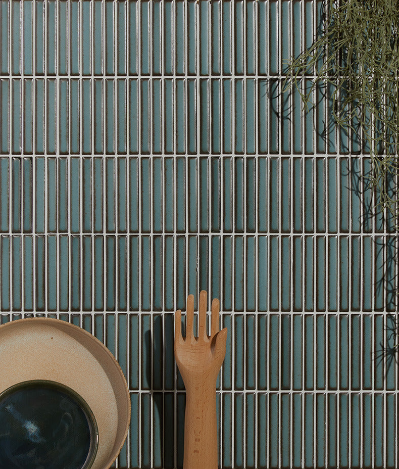 Ca’ Pietra Bamboo Lustre Porcelain Mosaic Teal — official gallery image 3