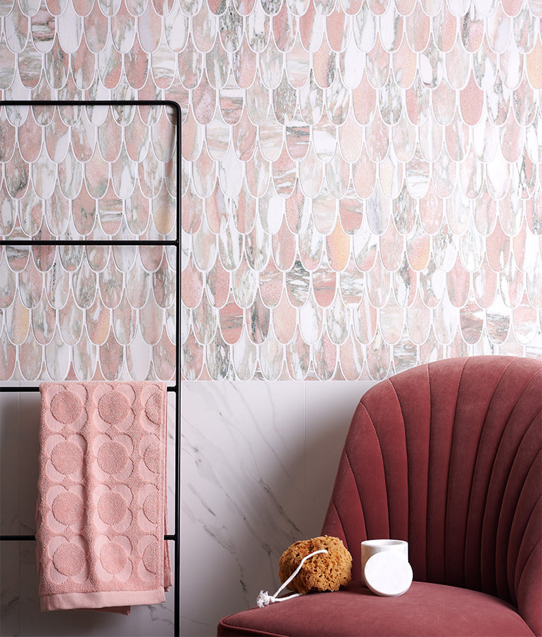 Ca’ Pietra East Java Flamingo Marble Plume Mosaic — official gallery image 3