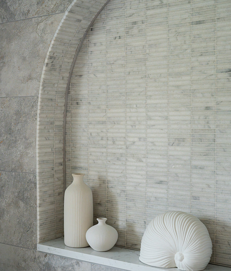 Ca’ Pietra Long Island Marble Bamboo Mosaic — official gallery image 4