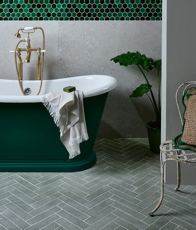 Ca’ Pietra Reform Composite Stone Tumbled Leaf Green — official gallery image 1