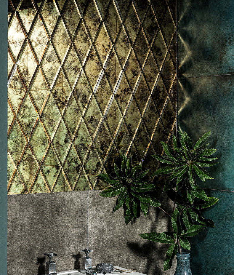 Ca’ Pietra Rococo Glass Mirror Diamond Brass — official gallery image 2