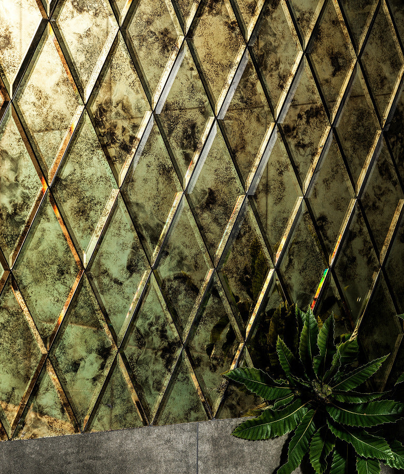 Ca’ Pietra Rococo Glass Mirror Diamond Brass — official gallery image 3
