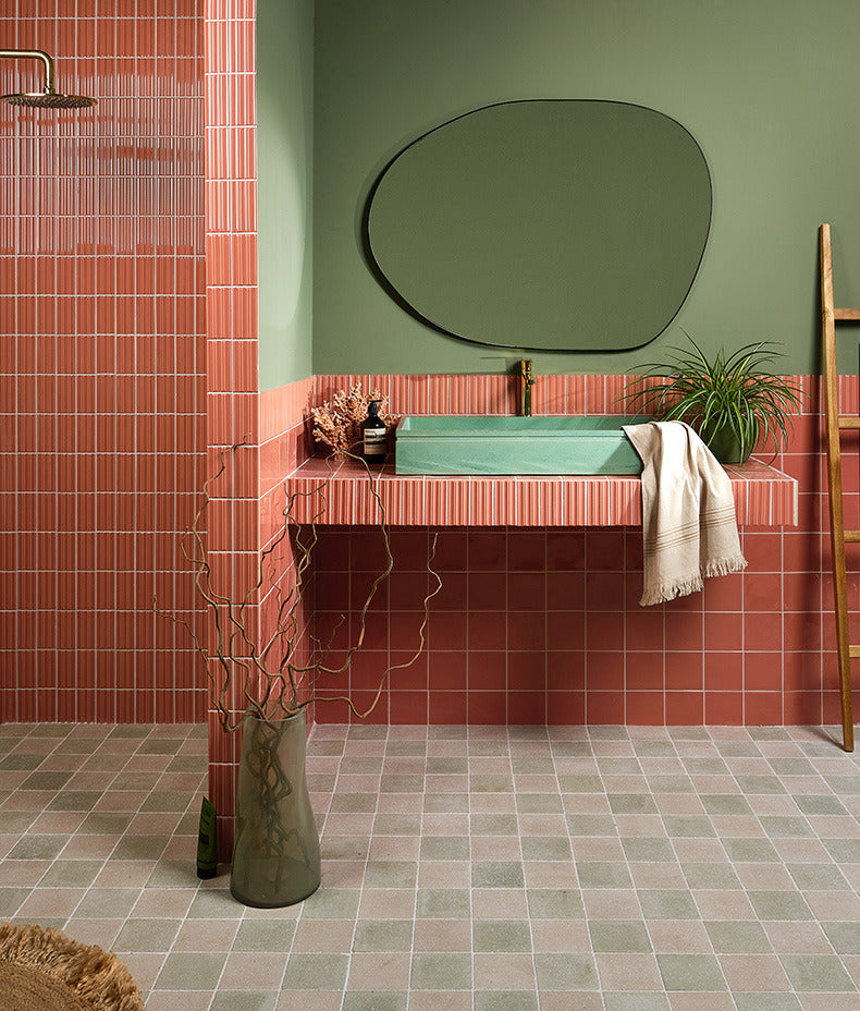 Ca’ Pietra Tunstall Ceramic Fluted Brick Coral — official gallery image 1