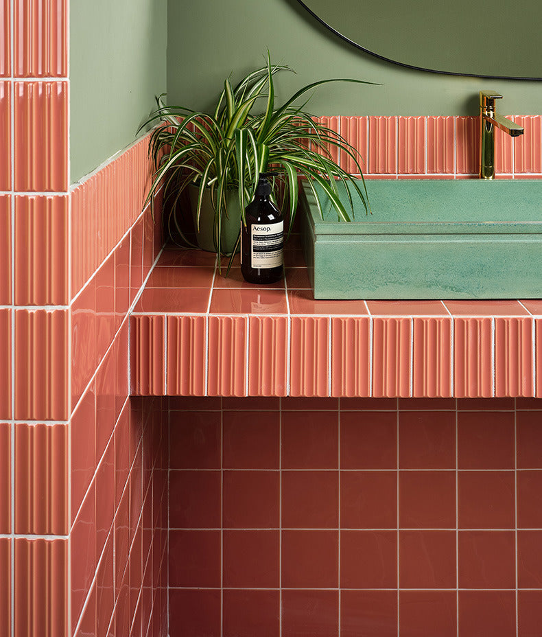 Ca’ Pietra Tunstall Ceramic Fluted Brick Coral — official gallery image 4