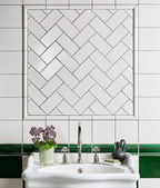 Ca’ Pietra Victorian Style™ Wall Ceramic Antique White Square Crackle Glaze — official gallery image 1