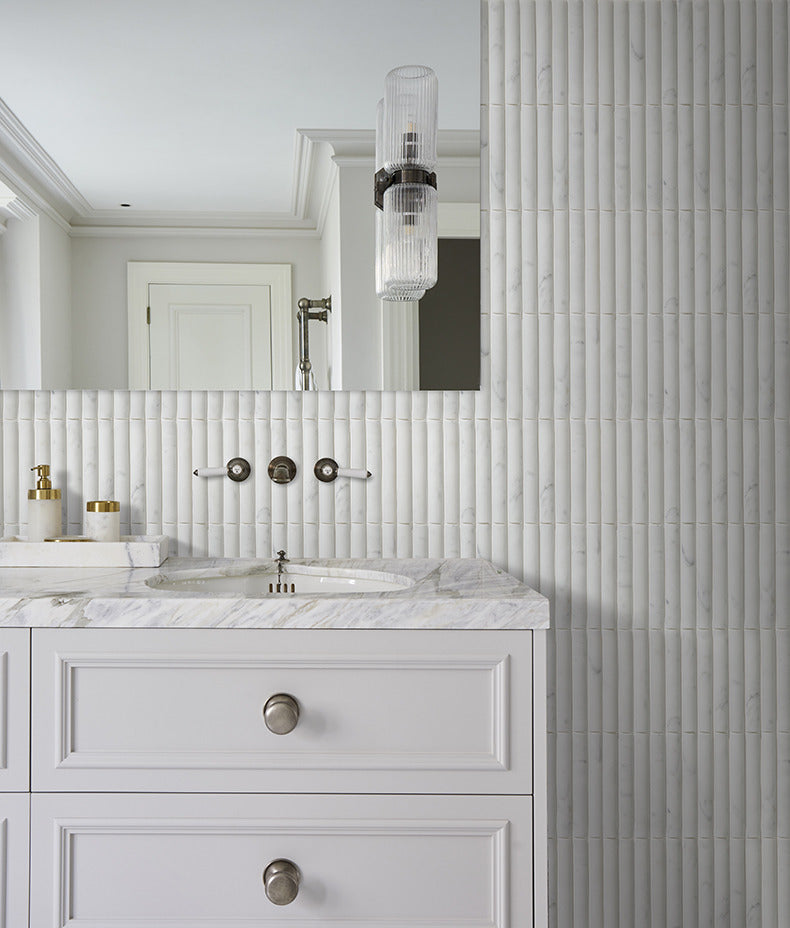Ca’ Pietra Zen Marble Honed Finish Reed Mosaic — official gallery image 8
