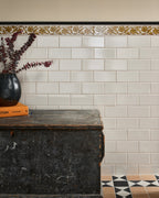 Ca’ Pietra Victorian Style™ Wall Ceramic Decor Carnation Border Ochre — official gallery image 3