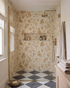 Ca’ Pietra Sanderson - Pillemont Toile Ochre Mural Porcelain — official gallery image 1
