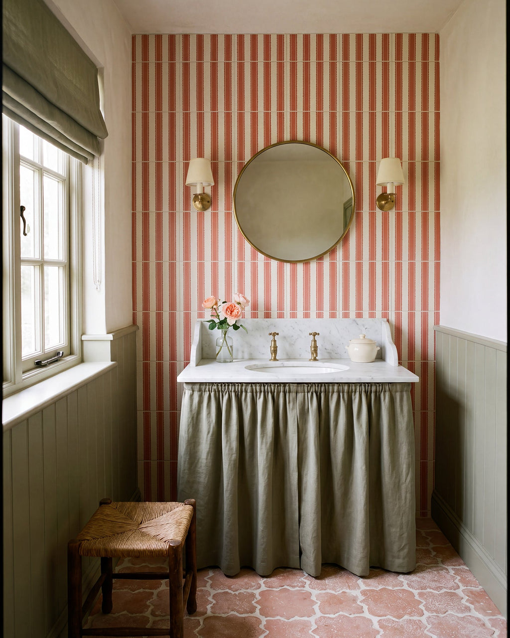 Ca’ Pietra Sanderson - Pinetum Stripe Madder Porcelain — official gallery image 1
