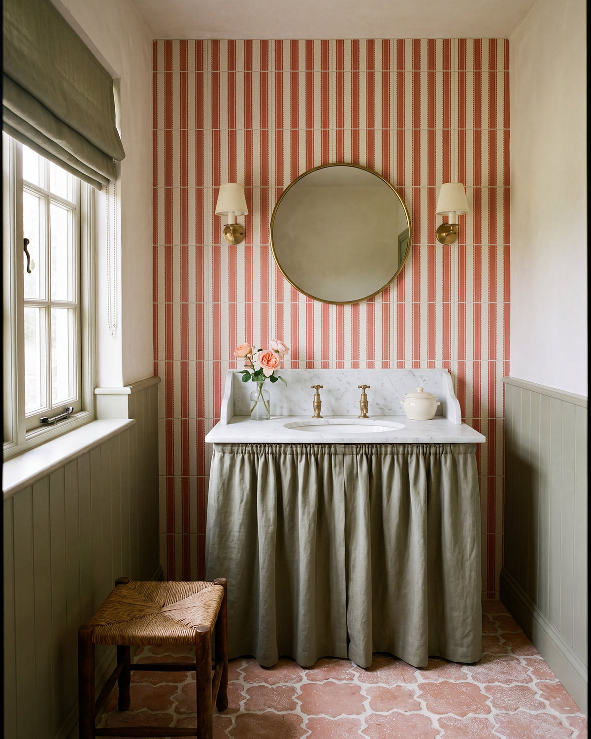 Ca’ Pietra Sanderson - Pinetum Stripe Madder Porcelain — official gallery image 1