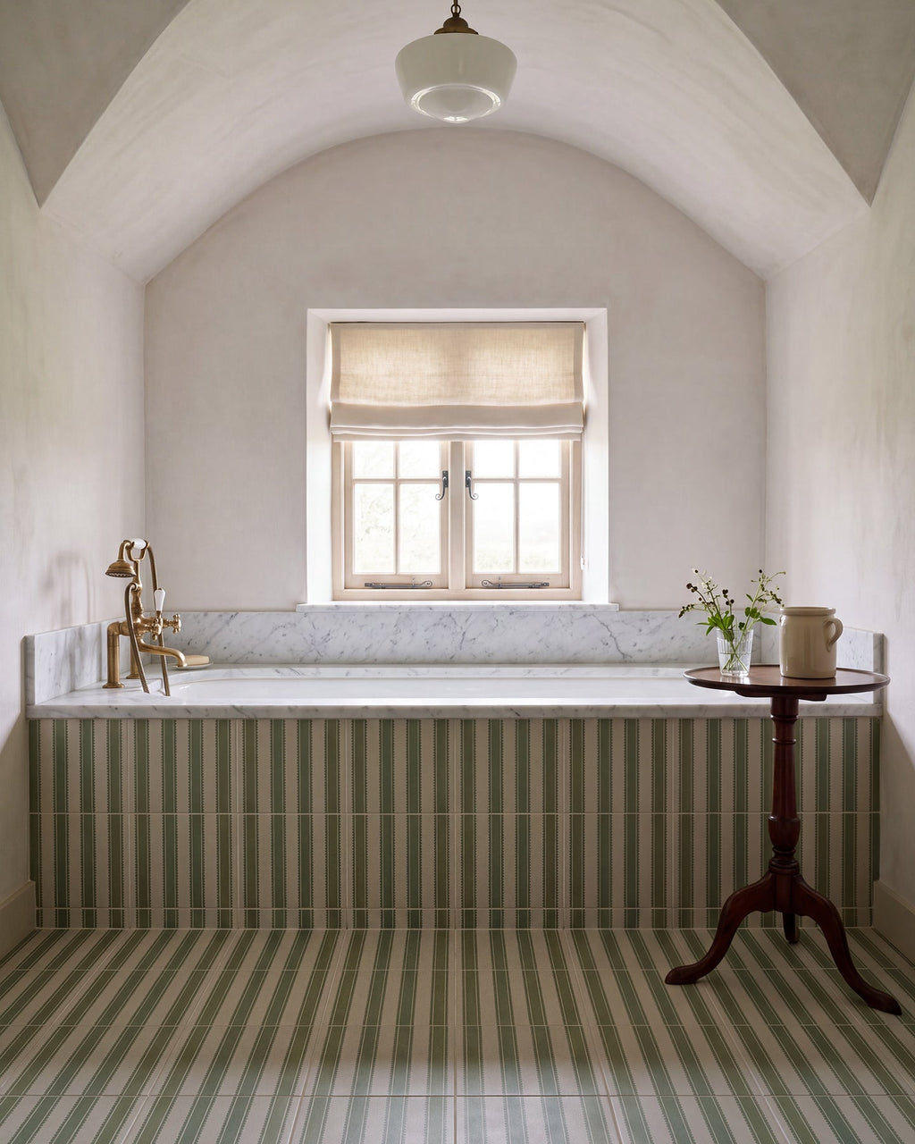 Ca’ Pietra Sanderson - Pinetum Stripe Sage Porcelain — official gallery image 1