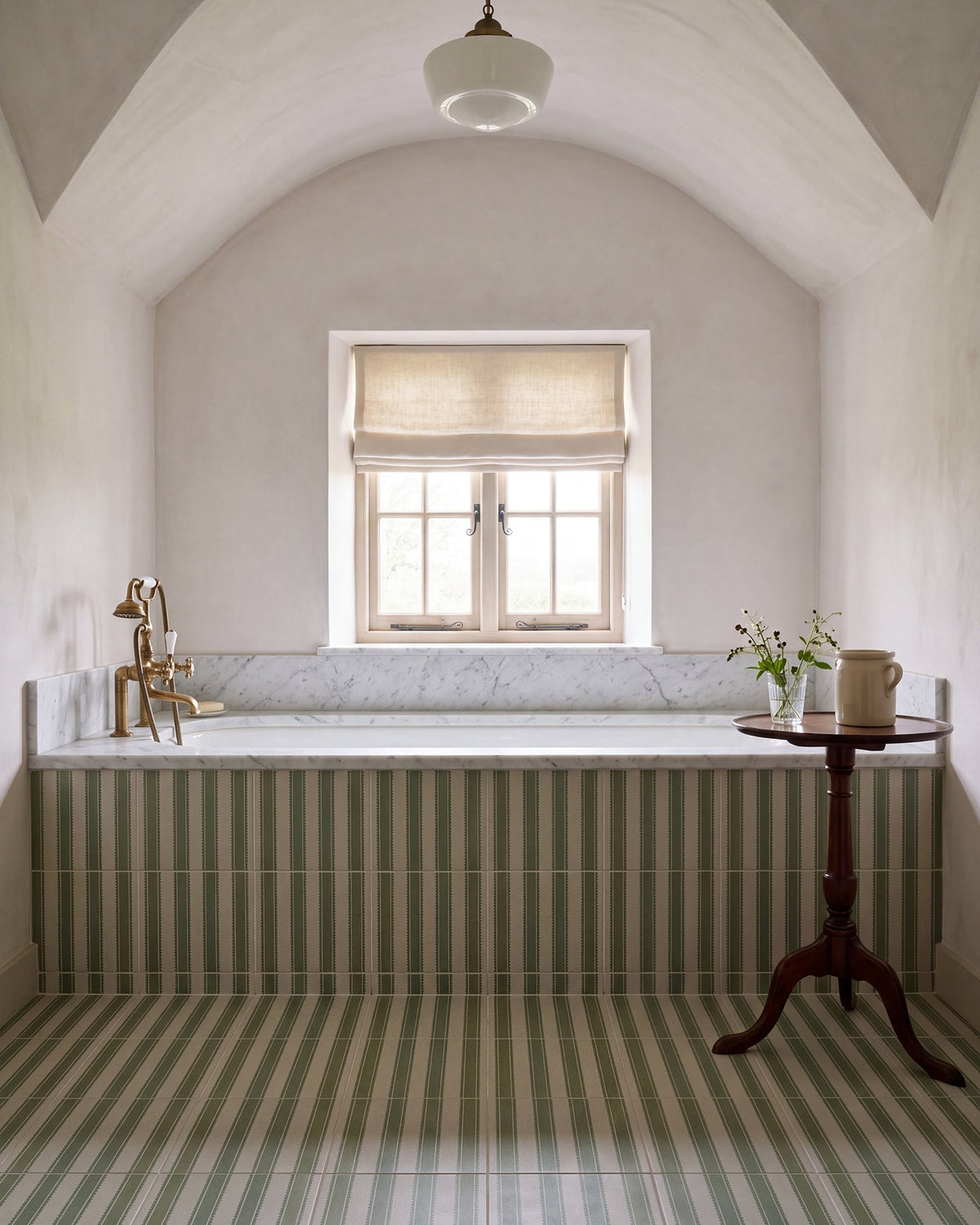 Ca’ Pietra Sanderson - Pinetum Stripe Sage Porcelain — official gallery image 1
