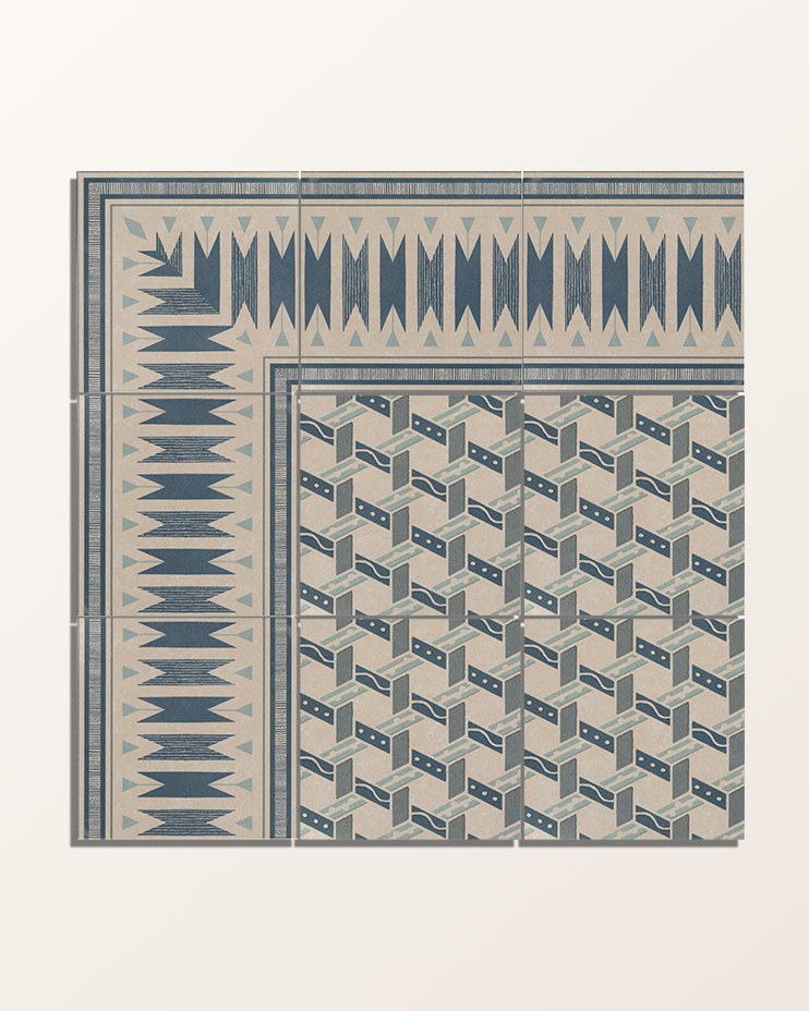 Ca’ Pietra Aventuras Ziggy Corner Blue Porcelain — official gallery image 8