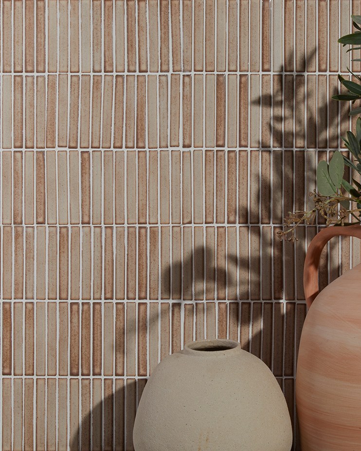 Ca’ Pietra Bamboo Lustre Porcelain Mosaic Cappuccino — official gallery image 1