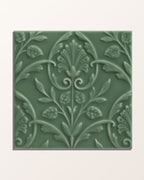 Ca’ Pietra Victorian Style™ Wall Ceramic Hampton Court Vines Cabbage Green Gloss — official gallery image 4