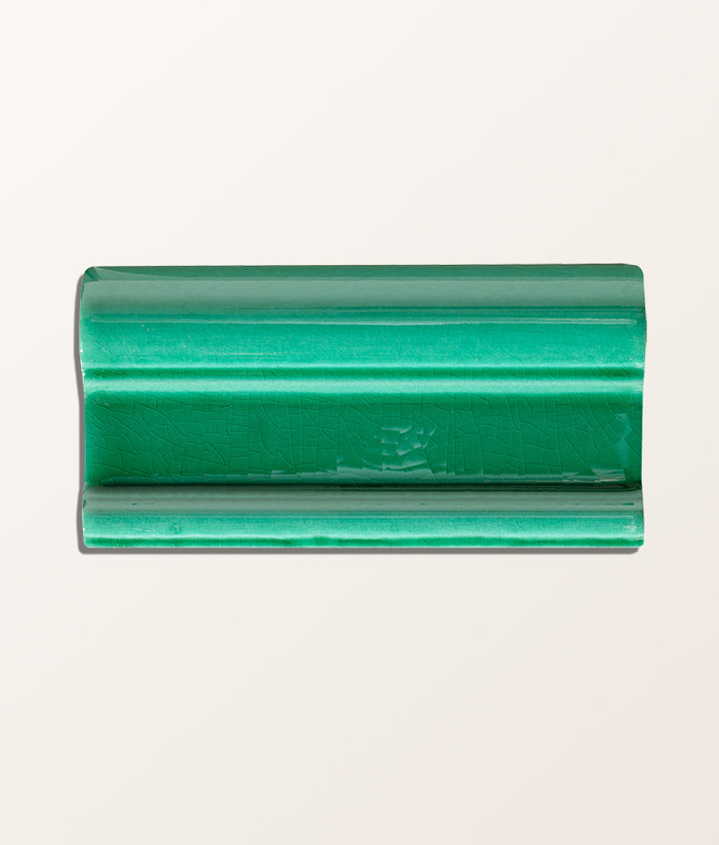 Ca’ Pietra Victorian Style™ Wall Ceramic Emerald Green Dado Crackle Glaze — official gallery image 7