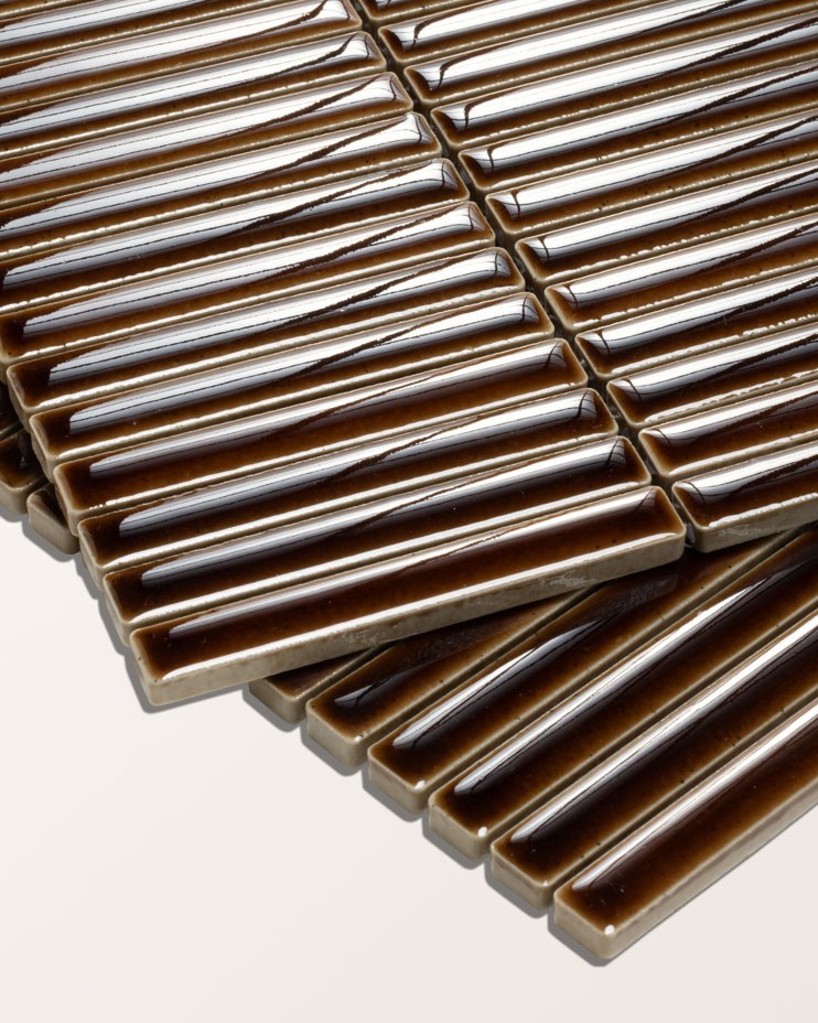 Ca’ Pietra Bamboo Porcelain Mosaic Caramel — official gallery image 7