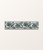 Ca’ Pietra Victorian Style™ Wall Ceramic Decor Carnation Border Blue — official gallery image 1