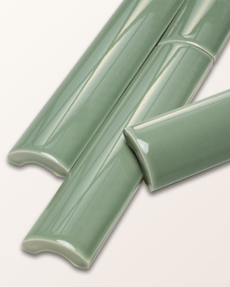 Ca’ Pietra Victorian Style™ Wall Ceramic Cabbage Green Simple Beading — official gallery image 1