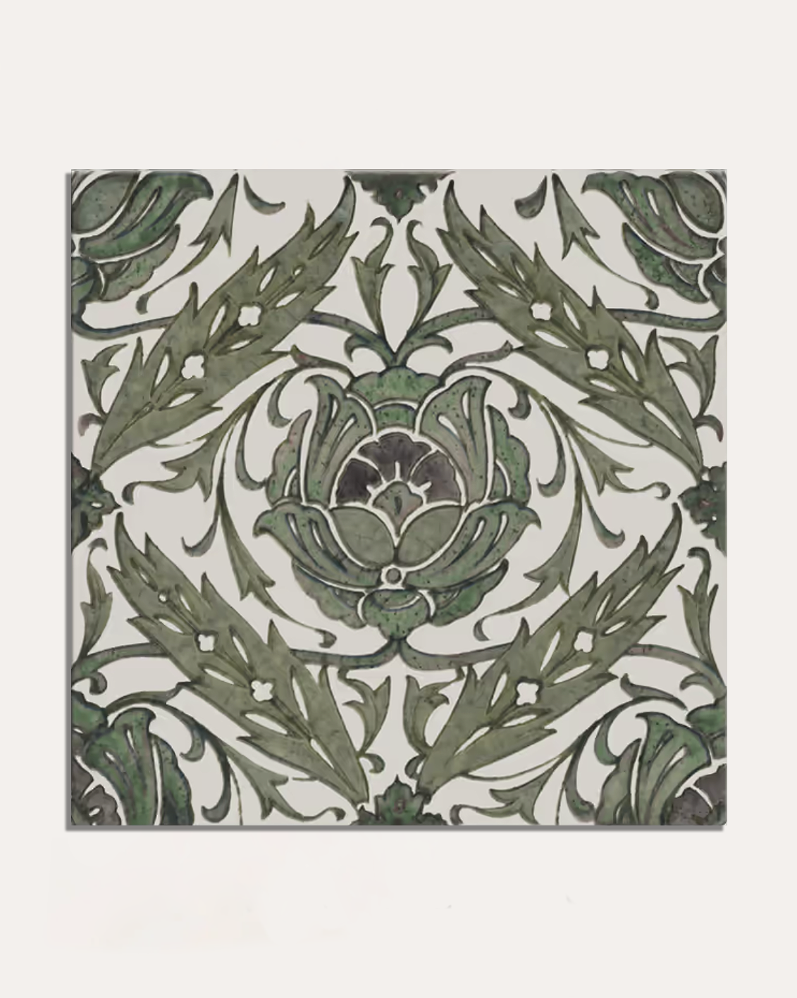 Ca’ Pietra STUDIO Victorian Style™ Wall Ceramic Decor Acanthus in Green — official gallery image 2