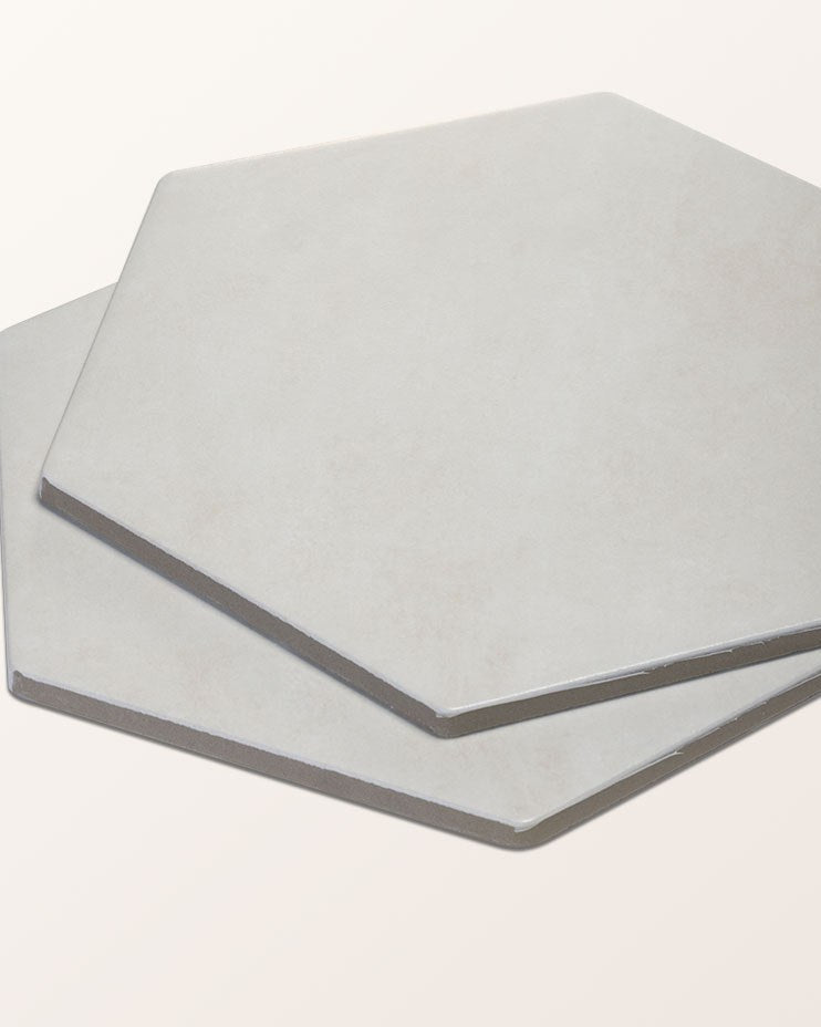 Ca’ Pietra Shadow White Hex Field Porcelain — official gallery image 3