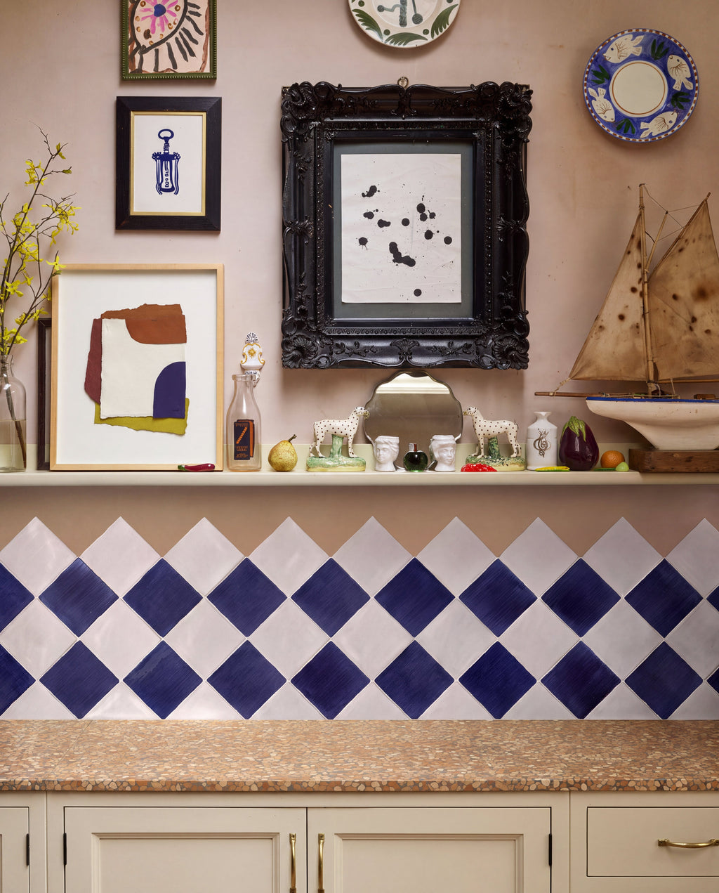 Ca’ Pietra STUDIO Jamboree Handpainted Ceramic Denim Field — official gallery image 1