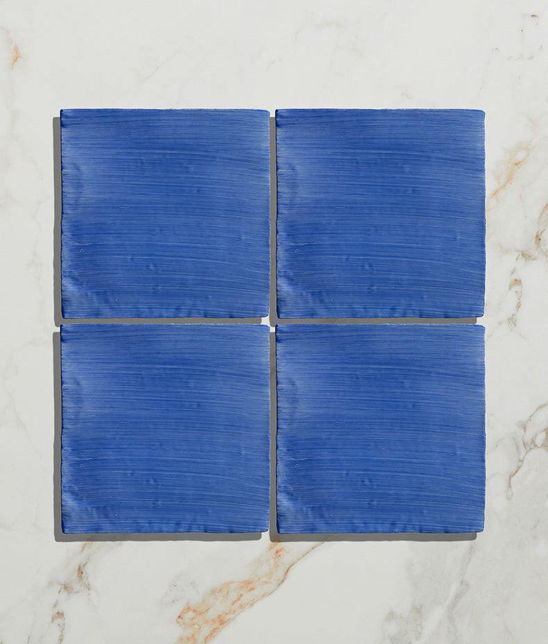Ca’ Pietra STUDIO Jamboree Handpainted Ceramic Greek Blue Field — official gallery image 2