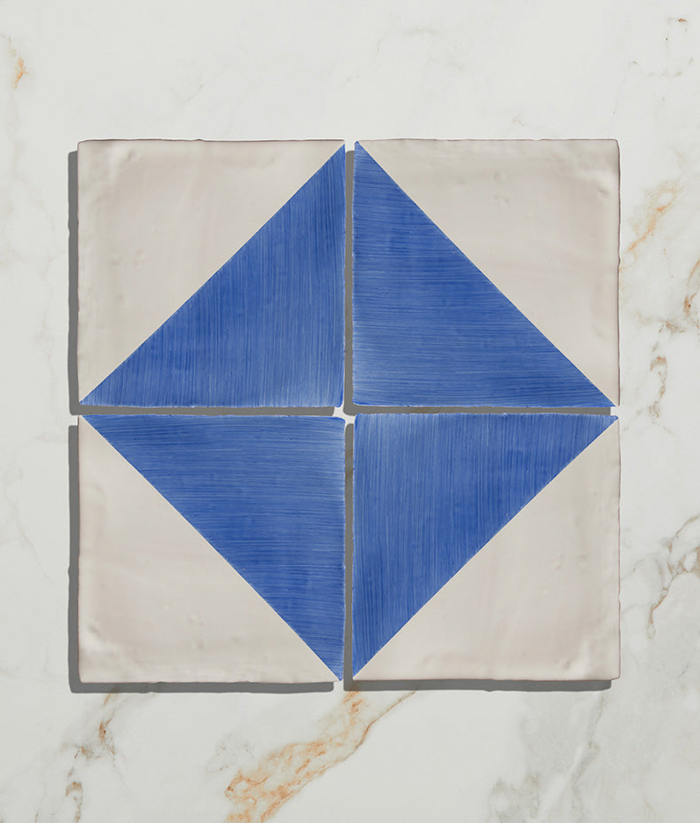 Ca’ Pietra STUDIO Jamboree Handpainted Ceramic Greek Blue Tri — official gallery image 2