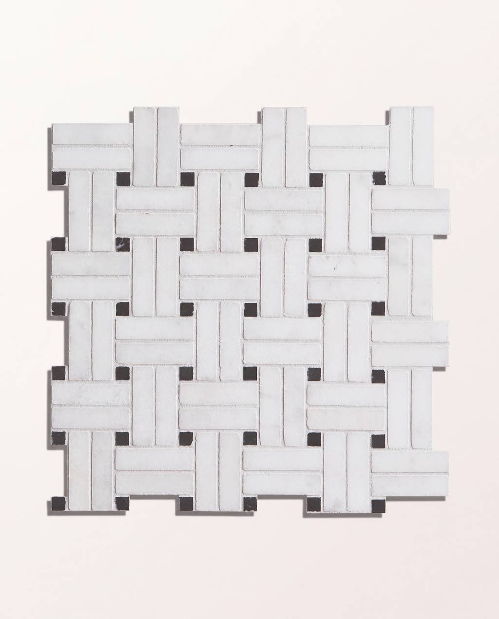 Ca’ Pietra Long Island Marble Honed Finish Wicker Mosaic — official gallery image 2