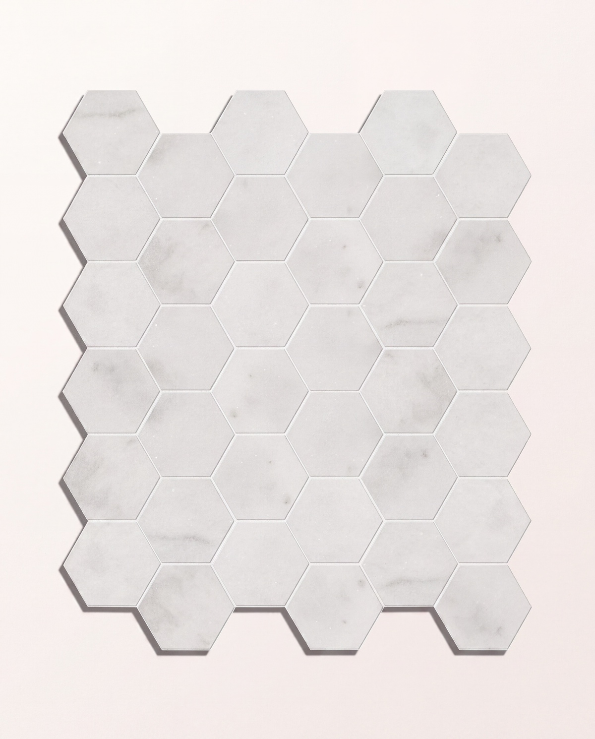 Ca’ Pietra Long Island Marble Small Hexagon Mosaic — official gallery image 2