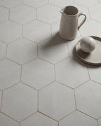 Ca’ Pietra Shadow White Hex Field Porcelain — official gallery image 5