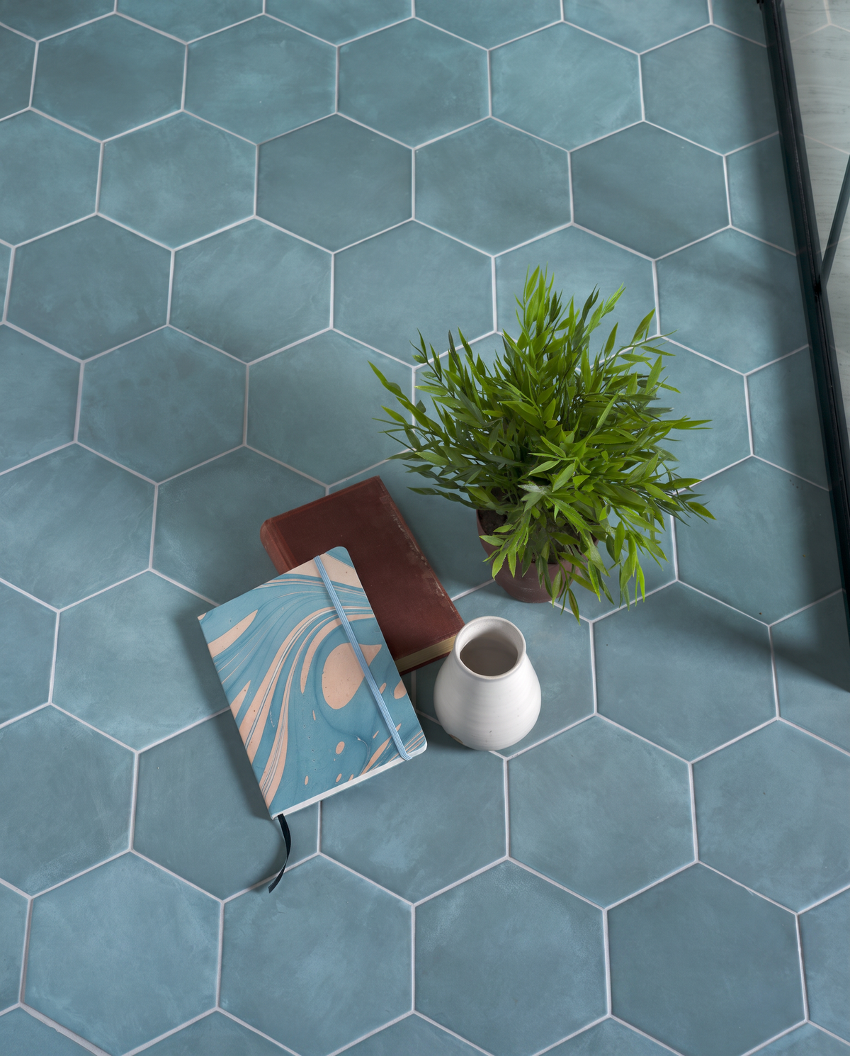 Ca’ Pietra Medina Hexagon Porcelain Aqua — official gallery image 1