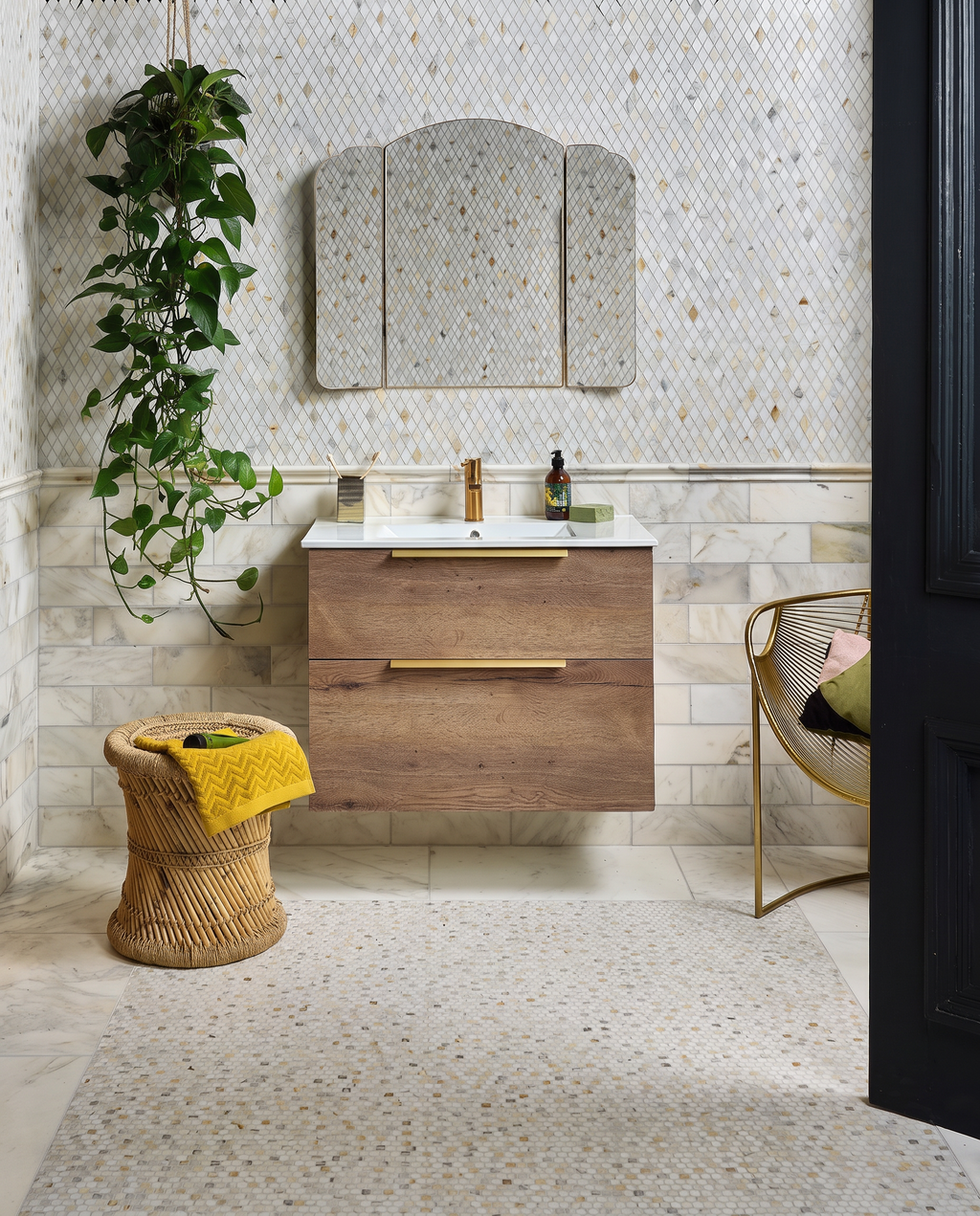 Ca’ Pietra Palazzo Oro Honed Diamond Mosaic — official gallery image 4
