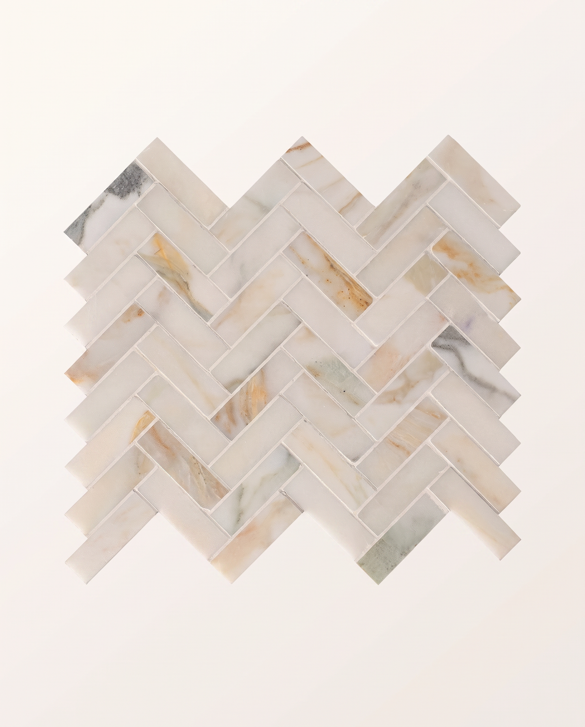 Ca’ Pietra Palazzo Oro Honed Herringbone Mosaic — official gallery image 2