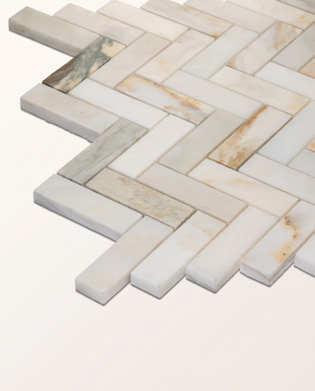 Ca’ Pietra Palazzo Oro Honed Herringbone Mosaic — official gallery image 4