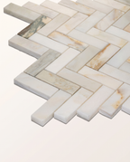 Ca’ Pietra Palazzo Oro Honed Herringbone Mosaic — official gallery image 4