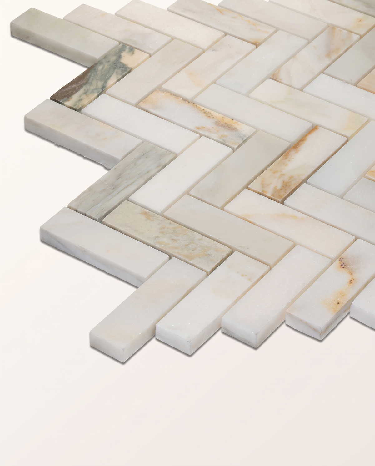 Ca’ Pietra Palazzo Oro Honed Herringbone Mosaic — official gallery image 4