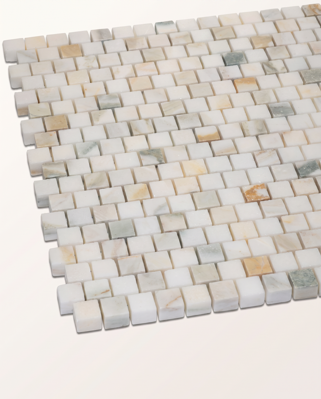 Ca’ Pietra Palazzo Oro Honed Brick Bond Square Mosaic — official gallery image 6