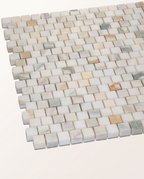 Ca’ Pietra Palazzo Oro Honed Brick Bond Square Mosaic — official gallery image 6