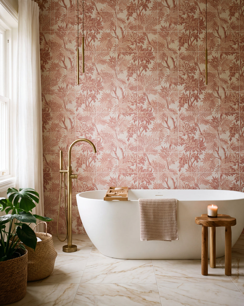 Ca’ Pietra Sanderson - Tapestry Trees Berry Mural Porcelain — official gallery image 3